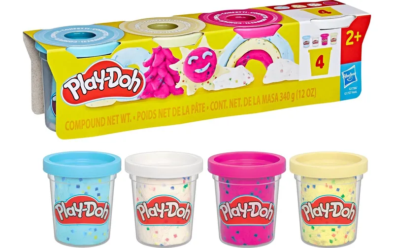 Play-Doh Knetmasse 4er Pack Konfetti