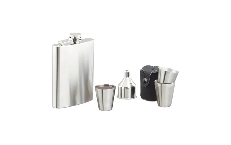 relaxdays Outdoor-Flachmann 7-teilig