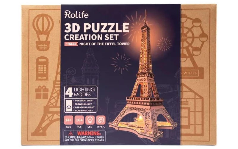 Rolife kit di montaggio Night di il Eiffeltower