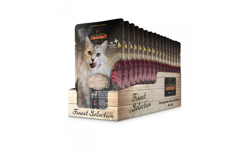 Leonardo Cat Food Nassfutter Lamm & Cranberries, 16 x 85 g