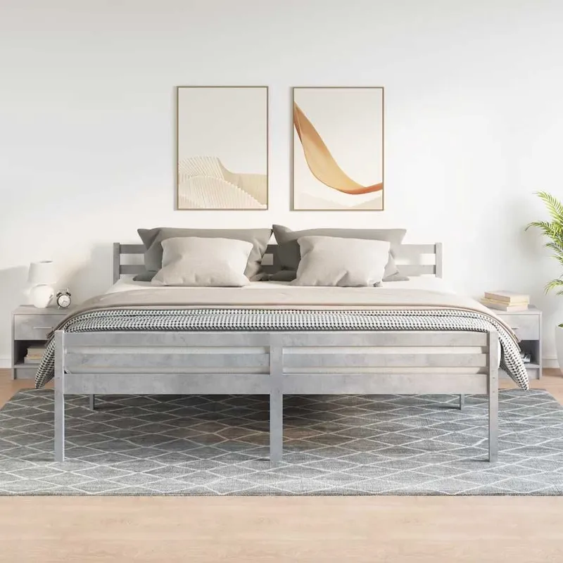 Nachttische 2 pz. con Schublade grigio cemento 39x28x41 cm