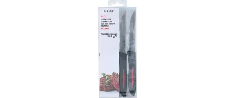 alpina Steakmesser-Set 4 pezzi, nero