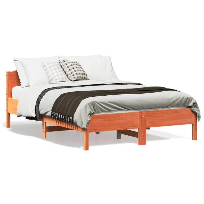 letto in legno massiccio senza materasso marrone cerato 120x190 cm legno di pino