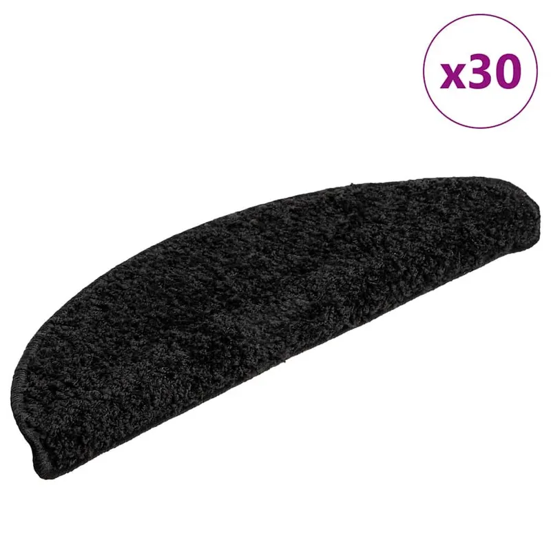 Stufenmatten 30 Stk. 56x17x3 cm Schwarz Halbrund