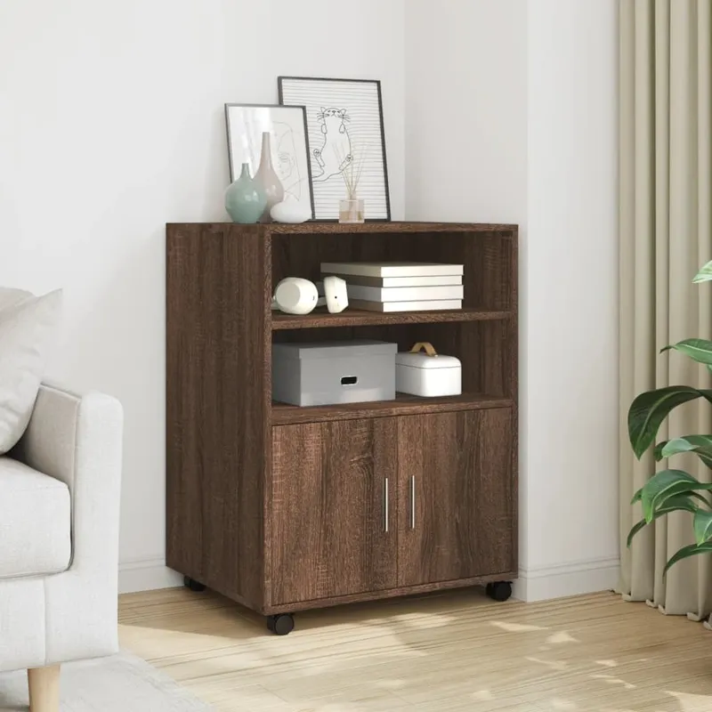 Rollschrank marrone Eichen-Optik 60x48x81 cm derivato del legno
