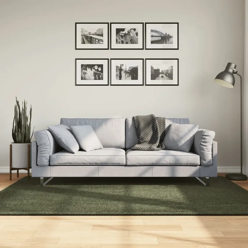 Teppich HUARTE Kurzflor Weich und Waschbar Waldgrün 140x200 cm