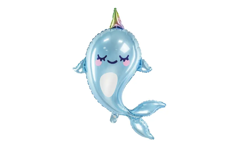Partydeco Folienballon Narwal bleu