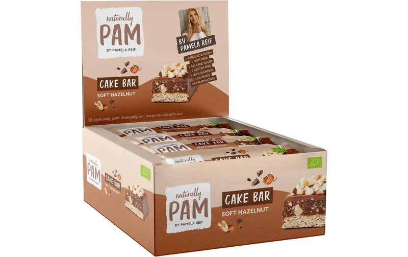naturaleally Pam Riegel Bio Cake Bar – Soft Hazelnut 12 x 44 g