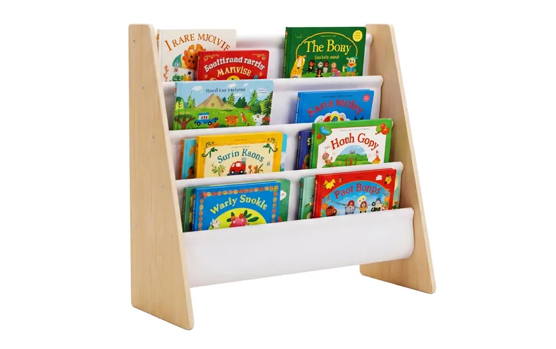 relaxdays Reggicalze per bambini in strato di abete verniciato bianco chiaro marrone chiaro