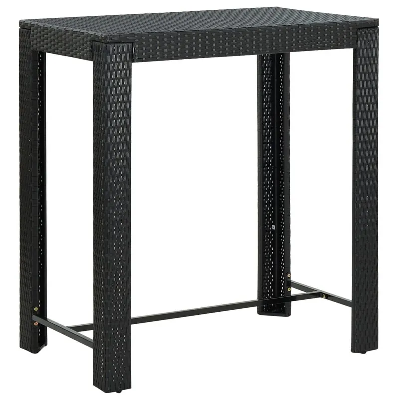 Garten-Bartisch nero 100x60,5x110,5 cm Poly Rattan