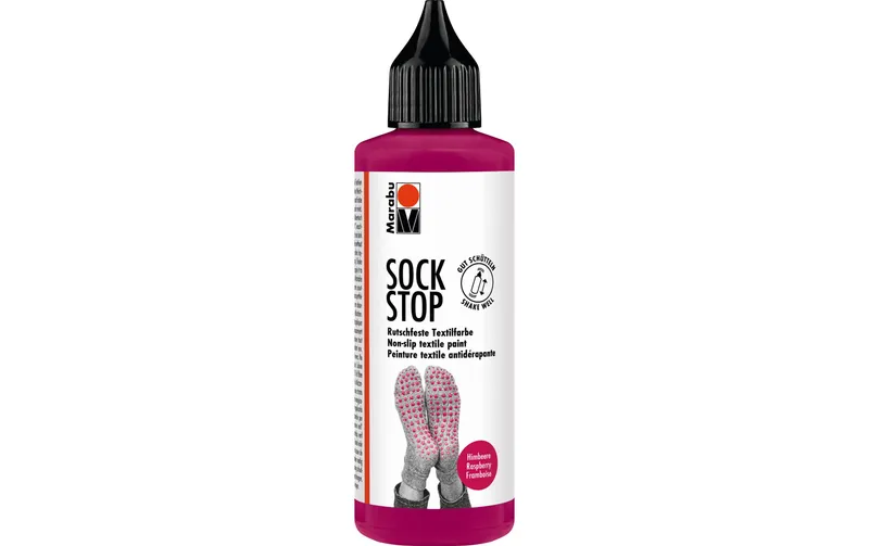Marabu Textilfarbe Antirutsch Sock Stop 90 ml, Himbeere