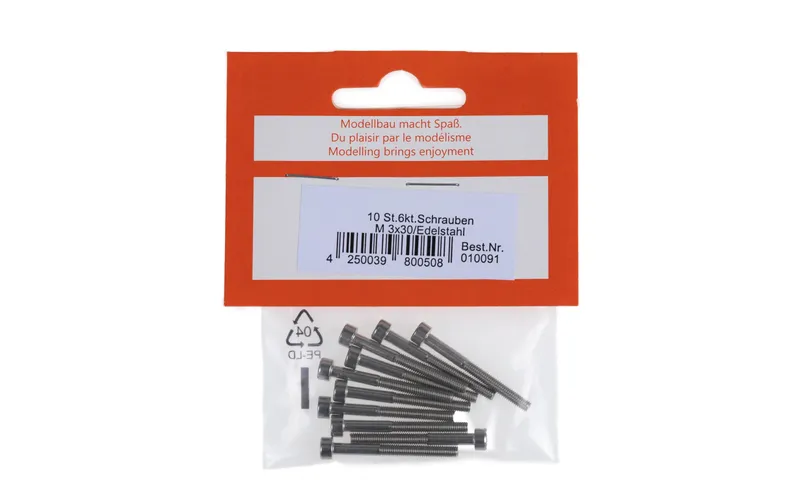OEM Zylinderkopfschrauben M3x30 mm stainless steel