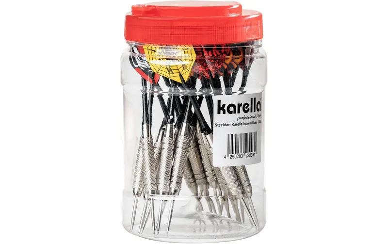 Karella Dartpfeile Steeldart in Dose 24 Stück