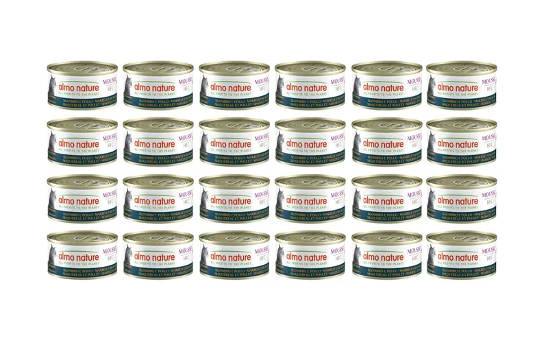 Almo Nature Nassfutter HFC Mousse Makrele and Huhn 24 x 70 g