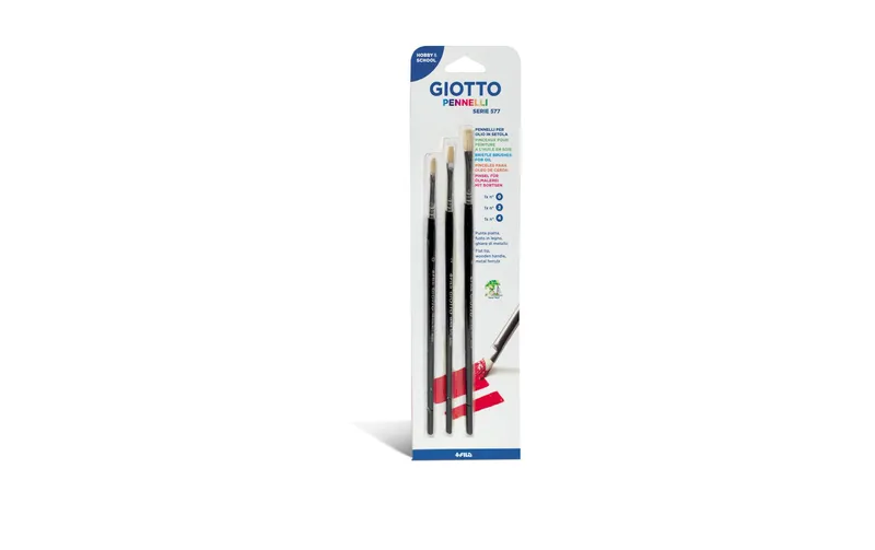 Giotto Pinsel-Set Borstenpinsel per Acryl e Öl 3 pezzi