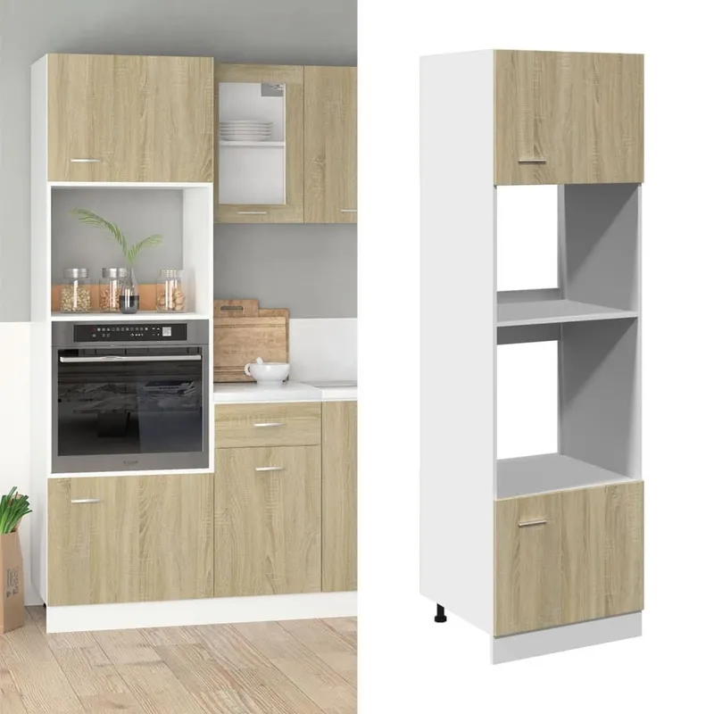 Mikrowellenumbauschrank Lyon Sonoma-Eiche 60x57x207 cm derivato del legno