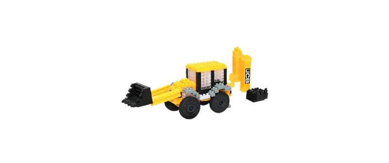 BRIXIES Bausteinmodell JCB Baggerlader in 273 Bausteinen
