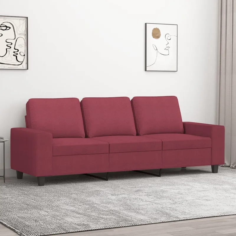 3-Sitzer-Sofa Weinrot 180 cm tessuto