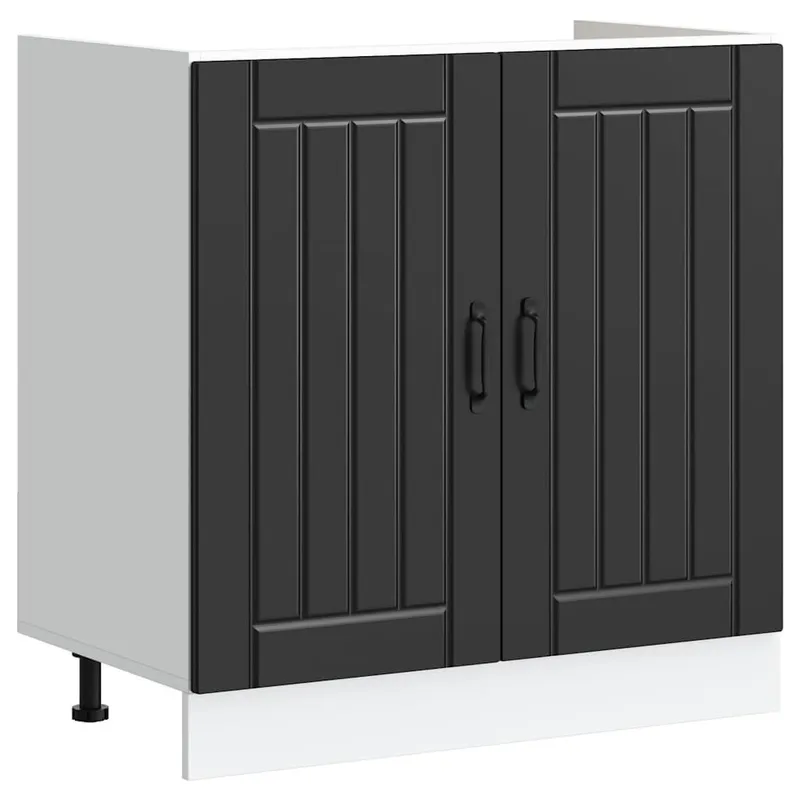 Spülenunterschrank Lucca Schwarz Holzwerkstoff