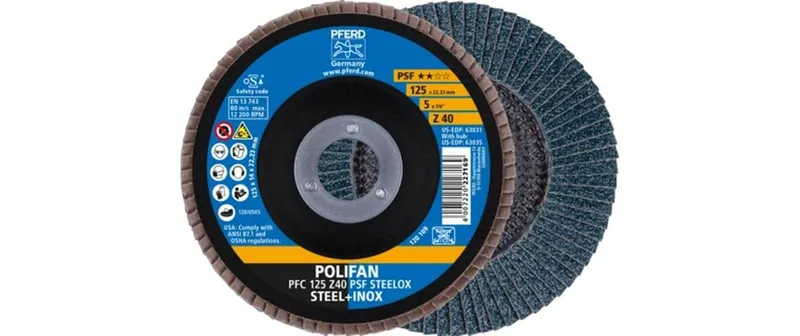 Pferd Polifan-Fächerscheiben Zirkonkorund PFC 125 x 22.23 mm Z60