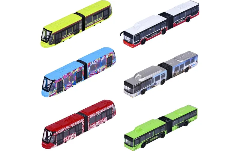 Majorette City Bus MAN + Avenio Tram, 6-sort. Metall, Freilauf