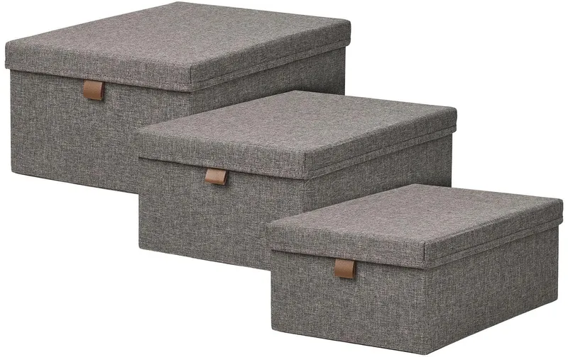 House Nordic Aufbewahrungsbox Noto, 3er-Set, Dunkelgrau