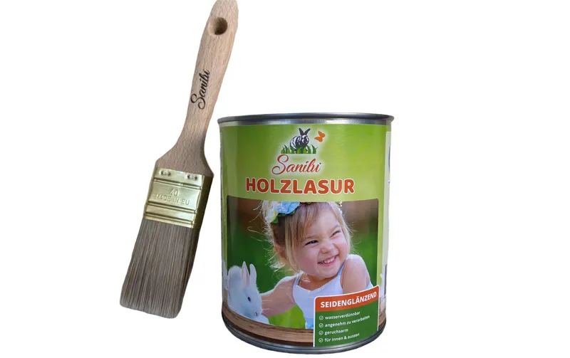 Sanilu Holzlasur mit Pinsel, 0.75 l