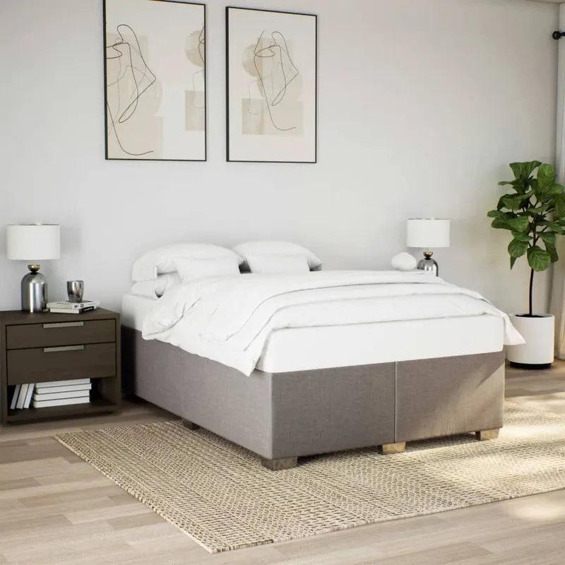 struttura letto senza materasso tortora 140x200 cm tessuto