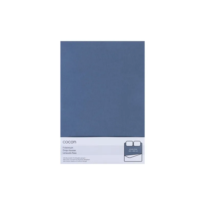 COCON Fixleintuch Jersey 180-200 x 200 cm, Smoky Blue