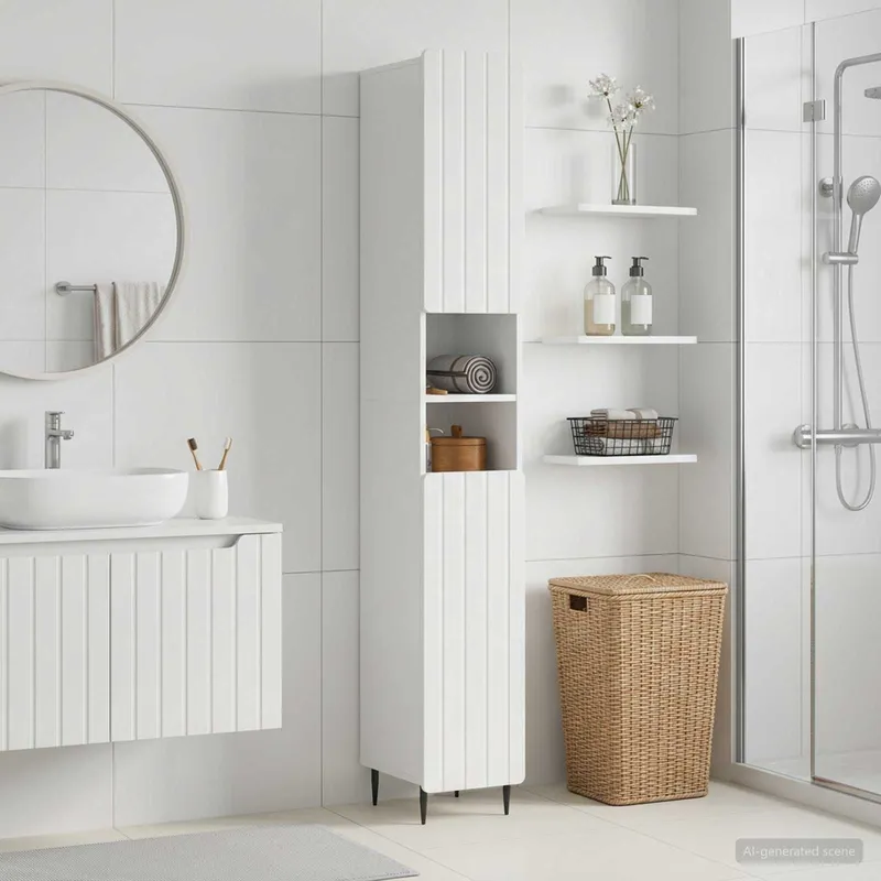 Armoire de Salle de Bain avec Étagère Ouverte ZWOLLE