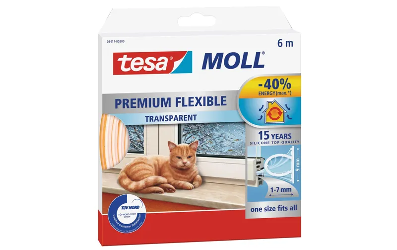 tesa Dichtungsband MOLL Premium Flexible 1, Transparent