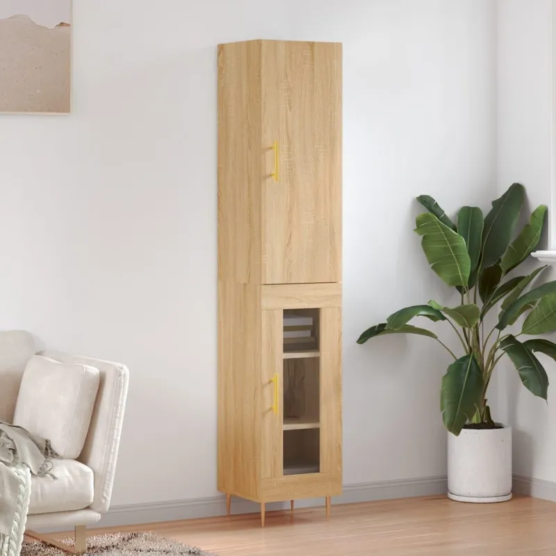 Highboard Sonoma-Eiche 34,5x34x180 cm derivato del legno
