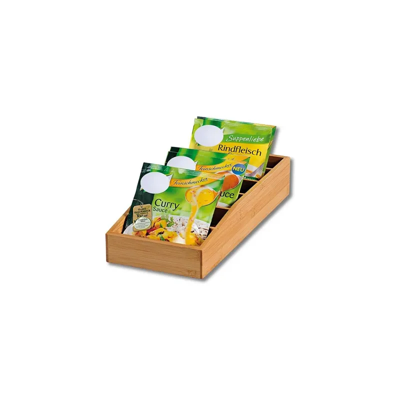 Kesper Aufbewahrungsbox Bambus brown 6 Fächer stapelbar