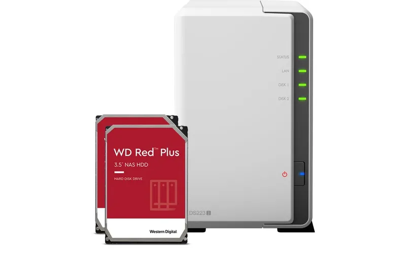 Synology NAS DS223j 2-bay WD Red Plus 16 TB