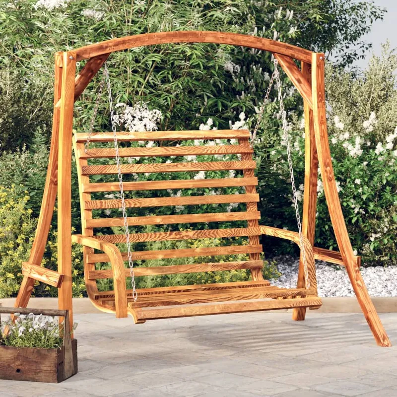 Hollywoodschaukel legno massiccio Fichte con Teak-Finish