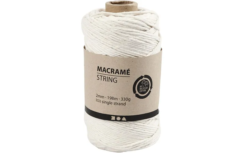 Creativ Company Baumwollgarn Makramé 330 g, bianco