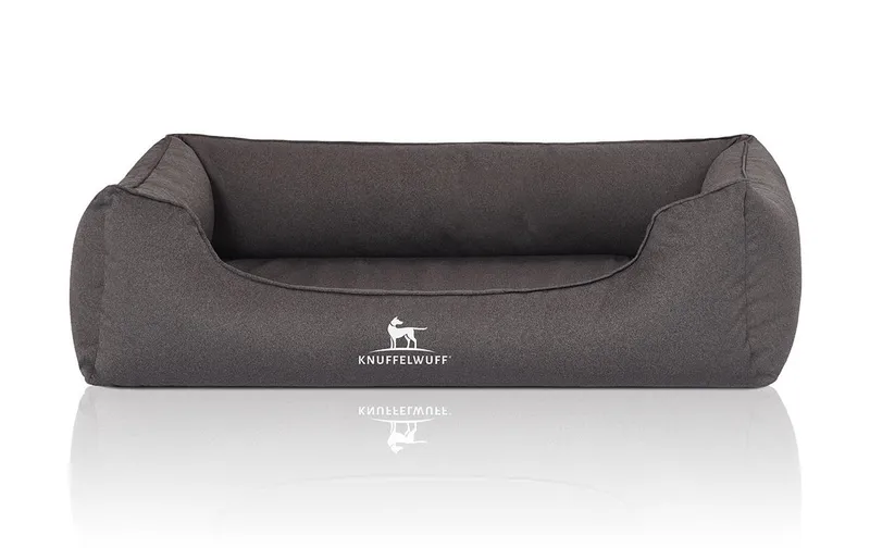 Knuffelwuff Hunde-Bett Leon Velour XL, 105 x 75 cm, Anthrazit