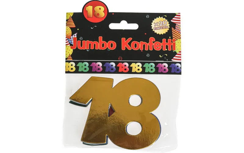 Trendcompany Konfetti 18. Geburtstag 7.5 x 10 cm, multicolore, 20 pièces