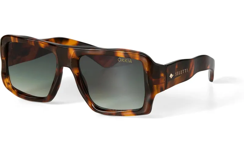 OKKIA Sonnenbrille Seletti Kansas Classic Havanna, Green Lens