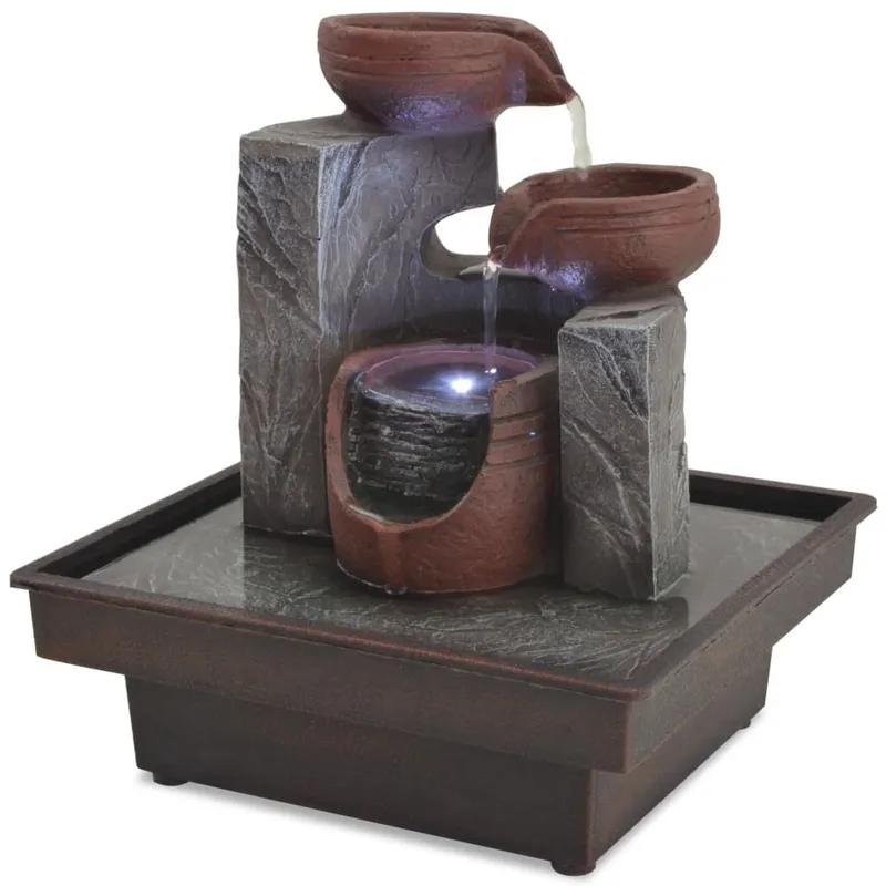 Zimmerbrunnen con LED Polyresin
