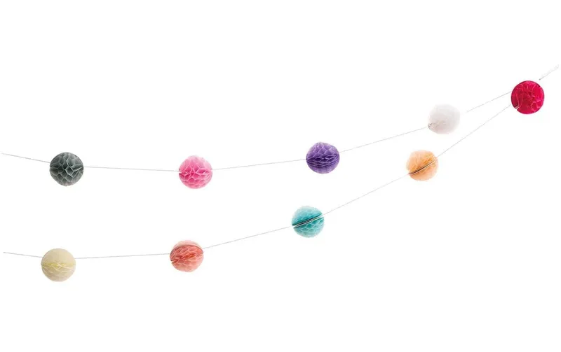 Rico Design Girlande Wabenbälle 2 m, multicolore