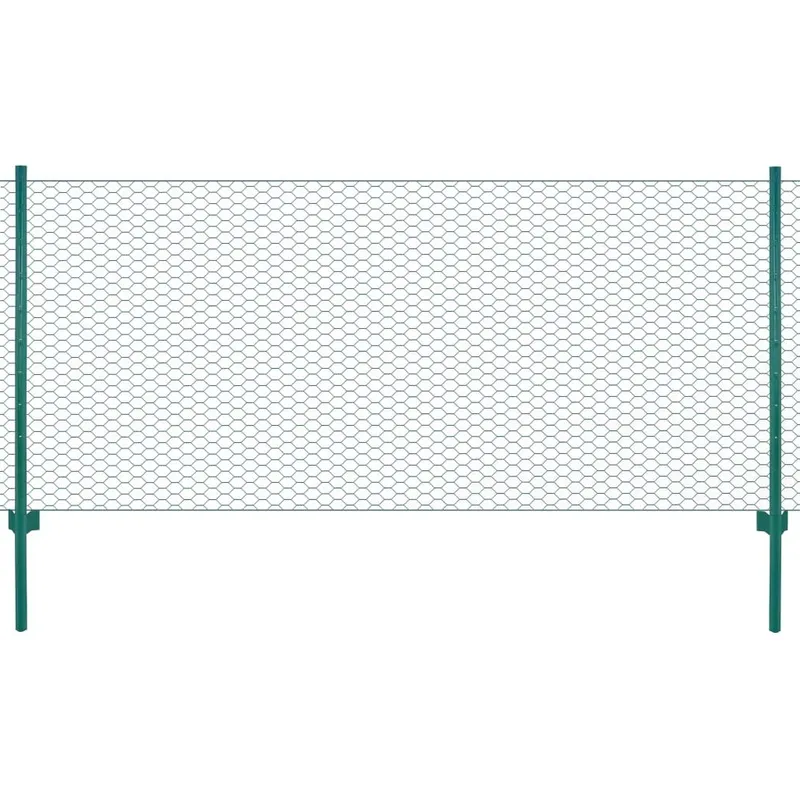Maschendrahtzaun mit Pfosten Stahl 25 x 1 m Grün