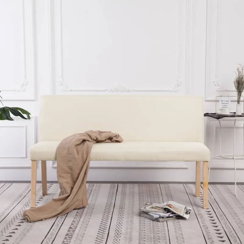 Banc 139,5 cm Crème Polyester