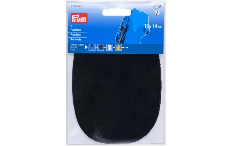 Prym Applikation 9.5 x 14.5 cm Lederimitat, Schwarz, 2 Stück
