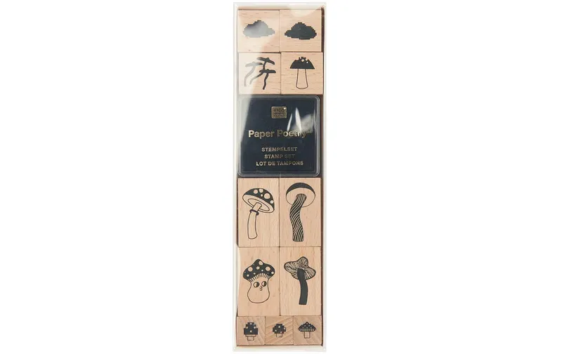 Rico Design Stempelset Shroom Pilz, nero/marrone