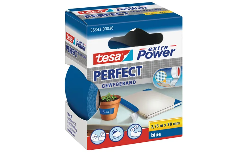 tesa Klebeband extra Power Perfect 38 mm x 2.75 m, blu
