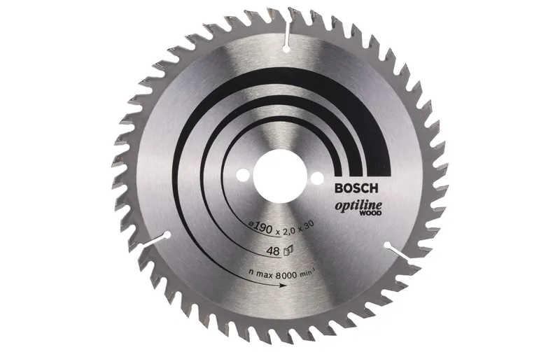 Bosch Professional Kreissägeblatt Optiline Wood, 190 x 30 x 2 mm, Z 48