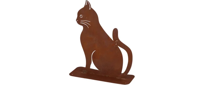Esschert Design Dekofigur Rost-Katze Baustahl Rost-Finish