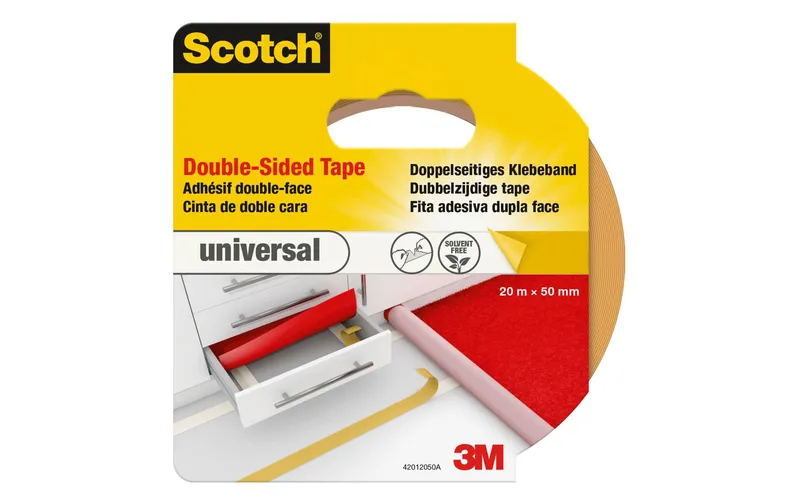 Scotch Doppelseitiges Klebeband Universal 50 mm x 20 m, brown