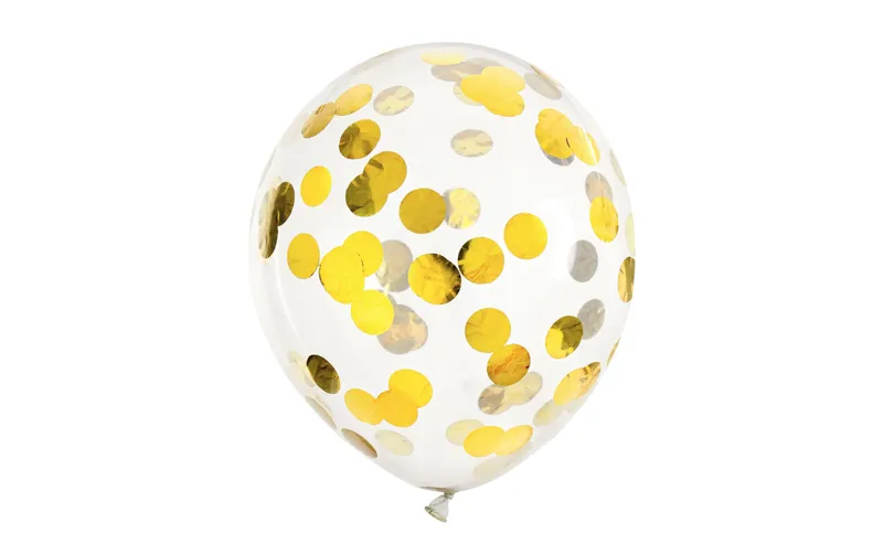 Partydeco Konfetti Luftballon rund Ø 30 cm, transparent/Gold